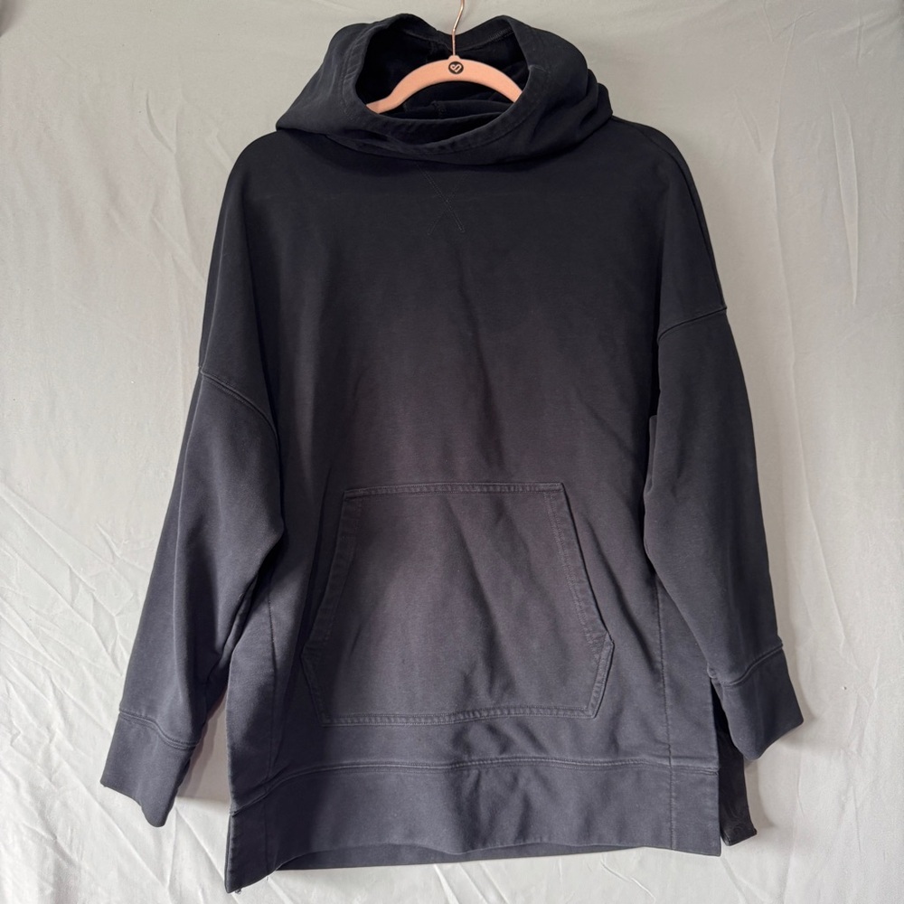 Fabletics Womens Oversized Grunge Hoodie Black XS Long Athleisure Goth Thick